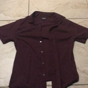 Express performance maroon button down
